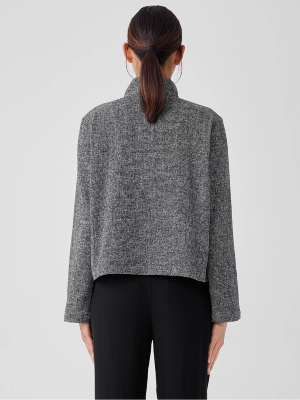 Eileen Fisher Stand Collar Organic Cotton Blazer L - Picture 4 of 12